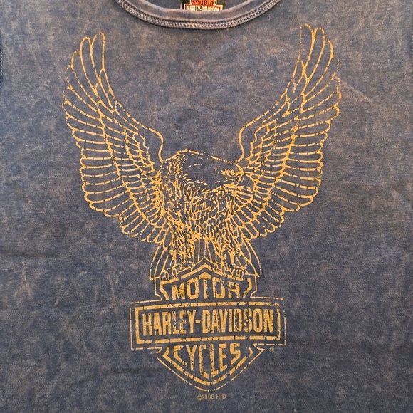 Grey/Blue ladies Harley-Davidson sleeveless tank. Size large - Picture 2 of 4